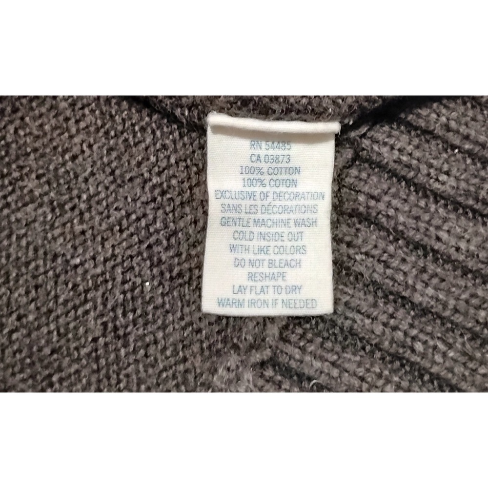 Vintage American Eagle Men's XXL Brown Rib-Knit Cotton 1/4 Zip Mock Sweater - Picture 7 of 9